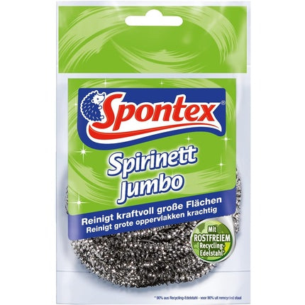 Spontex Spirinett Jumbo Stainless Steel Spiral for Stubborn Dirt on Large Surfaces