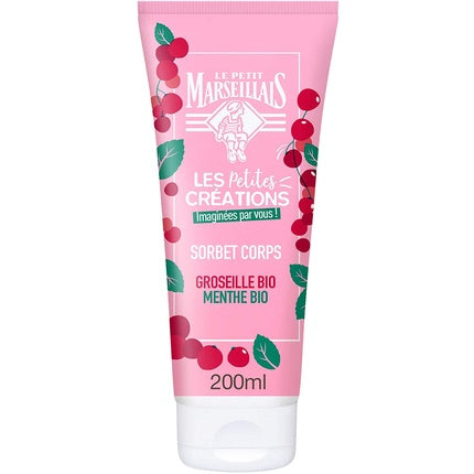 Le Petit Marseillais Hydrating Body Sorbet Gel with Organic Red Currant and Organic Mint for Dry Skin 200ml
