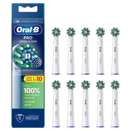 Oral B Oralb Pro Cross Action Toothbrush Heads White 10 Counts
