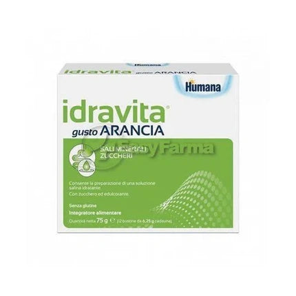 Humana Idravita Mineral Salts And Sugars Dietary Supplement Orange Flavor - 12 Sachets
