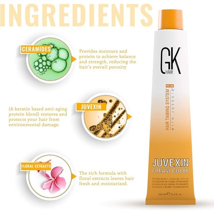 GK HAIR Global Keratin Professional Hair Color Cream Tube 3.4 Fl Oz/100ml Nourishing & Cleansing Colors for Styling High Performance Long Lasting Semi Permanent Natural Toner Dye Chocolate - 9.99 Almond