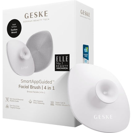 GESKE SmartAppGuided Facial Brush 4 in 1 Professional Cleansing Brush with Handle Silicone Facial Brush Skincare Gentle Cleansing Facial Cleanser Starlight