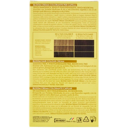 Dikson BLOOM Hair Color Cream 500 Light Brown Organic Oil Blend