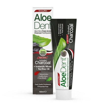 Aloe Dent Aloe Toothpaste With Activated Carbon Tea Tree And Mint 100ml