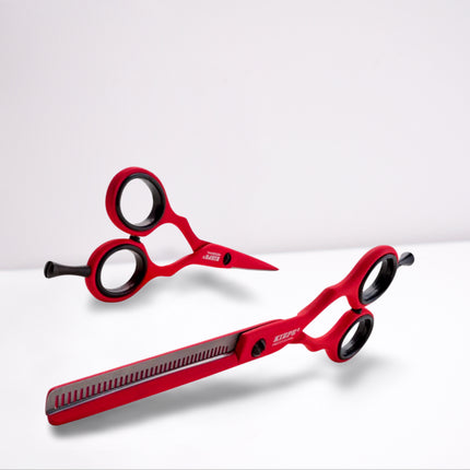 Kiepe Fluo Red Passion Set Scissors + Thinning Scissors 5.5 Inches