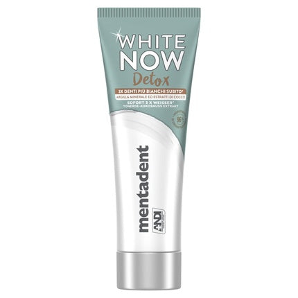 Mentadent White Now Detox Coconut Toothpaste with Mineral Clay, Coconut Extracts, and White-Correct Technology 75ml