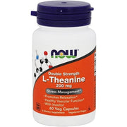 Now Foods Double Strength L-Theanine 200mg 60 Vegetarian Capsules