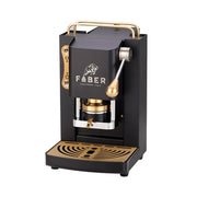 Faber Pro Deluxe Mat Black & Brass Ese Pad Espresso Machine