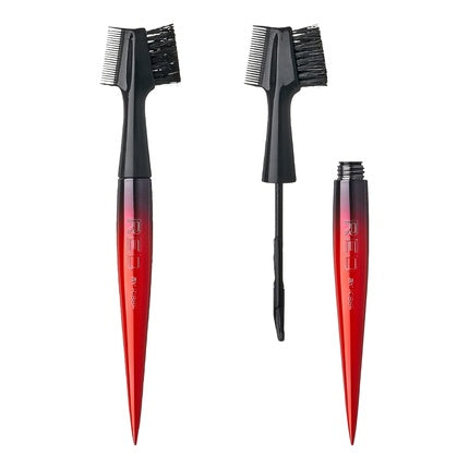 RED by Kiss Edge Cara 4 in 1 Edge Brush Comb Boar Bristles with Edge Fixer Strawberry Acai