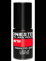 Layla One Step Gel Nail Polish Semi-Permanent Enamel 5 Ml - N.55 Red Grooving