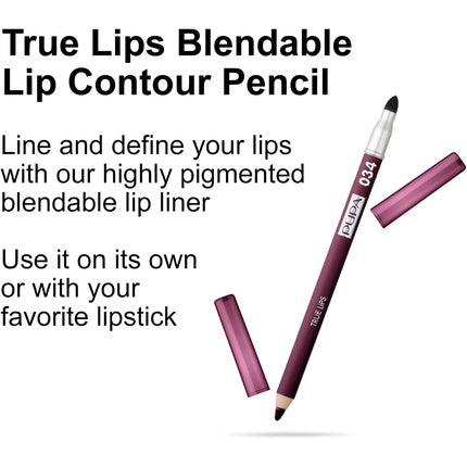 Pupa Milano True Lips Blendable Lip Liner 034 Plum For Women 0.042 oz