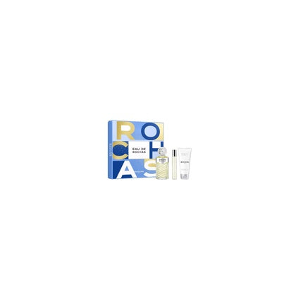 Rochas Eau de Rochas EDT 100ml Set with Mini 20ml Bottle and 100ml Lotion - 3 Pieces Set
