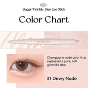 Peripera Sugar Twinkle Duo Eye Shadow Stick 01 Dewy Nude Shimmer