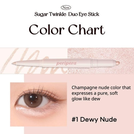 Peripera Sugar Twinkle Duo Eye Shadow Stick 01 Dewy Nude Shimmer