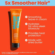 Matrix Mega Sleek Blow Down Smoothing Leave-In Cream - Smooths Hair and Detangles