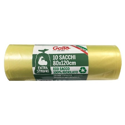 Waste Bags 80x120 Yellow Heavy Duty Gallo 10 Pieces