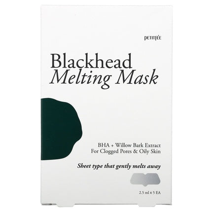 Petitfee Blackhead Melting Mask - 5 Patches, 25 Ml Each, Total 50 G
