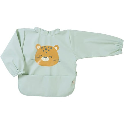 Saro 16582 Waterproof Bib with Sleeves Predatory Cat Mint 32.5cm
