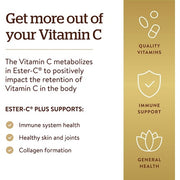 Solgar Ester-C Plus Vitamin C Complex with Patented Ester-C, Bioflavonoids, Acerola, Rose Hips and Rutin 250 Vegan Tablets 500mg