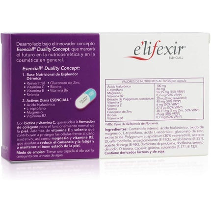 E'LIFEXIR Essential Beauty Cocktail Night Nutricosmetics Rejuvenating Anti-Aging 60 Capsules