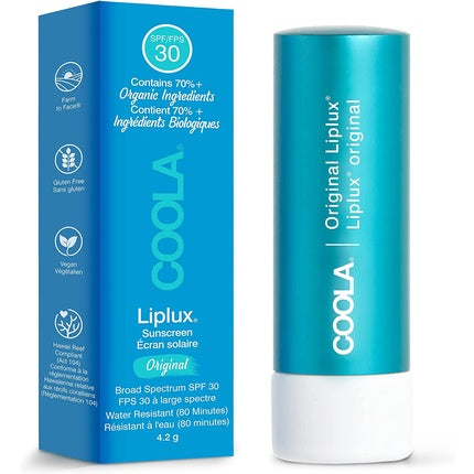 Coola SPF 30 Liplux Sunscreen Lip Balm with Raspberry and Jojoba Oil 4.2ml