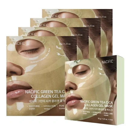 Nacific Green Tea Cica Collagen Gel Mask Set