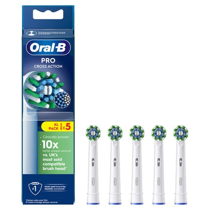 Oral B Pro Cross Action Toothbrush Heads White 5 Counts