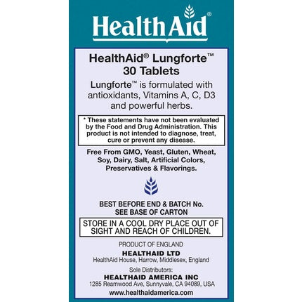 HealthAid LungForte 30 Tablets