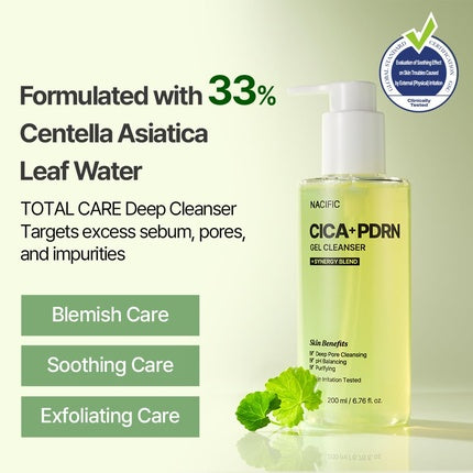 Nacific Cica Pdrn Gel Cleanser 200ml Centella Asiatica Low pH Deep