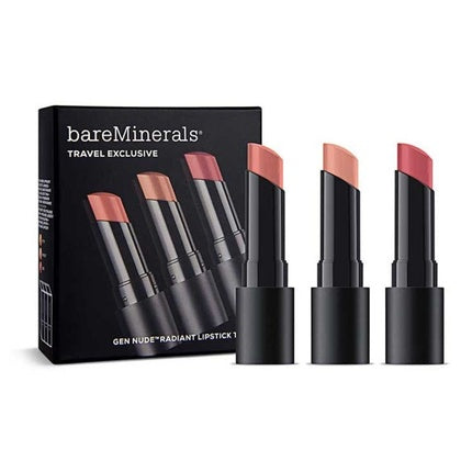 Bareminerals Travel Exclusive Set Gen Nude Radiant Cocoa Cream Lipstick - Infatuation 335g, Friendship 335g, Swag 35g