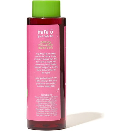 Mini U Sparkling Strawberry Bubble Bath for Babies and Kids Pink Sparkling Strawberry
