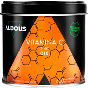 Vitamin C 1000mg with Zinc & Q10 Daily Dose 400 Premium Tablets - 6 Month Supply Vegan Vitamins for Tiredness and Fatigue Immune System and Defence Pure Vitamin C and Zinc