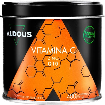 Vitamin C 1000mg with Zinc & Q10 Daily Dose 400 Premium Tablets - 6 Month Supply Vegan Vitamins for Tiredness and Fatigue Immune System and Defence Pure Vitamin C and Zinc