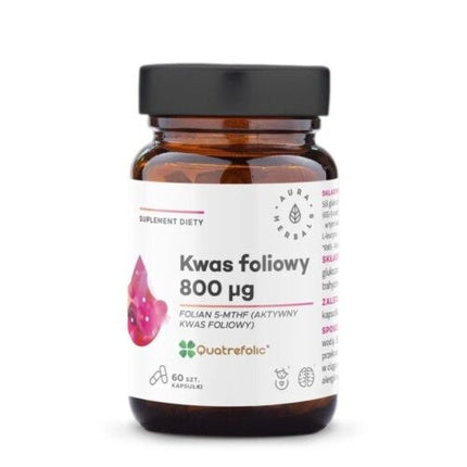 Aura Herbals Folic Acid 800G Quatrefolic 60 Capsules