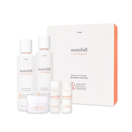 ETUDE Moistfull Collagen Skin Care 2-Item Special Set 21AD Limited Edition Super Deep Moisturizing Effect Facial Emulsion Toner Korean Skin Care Set
