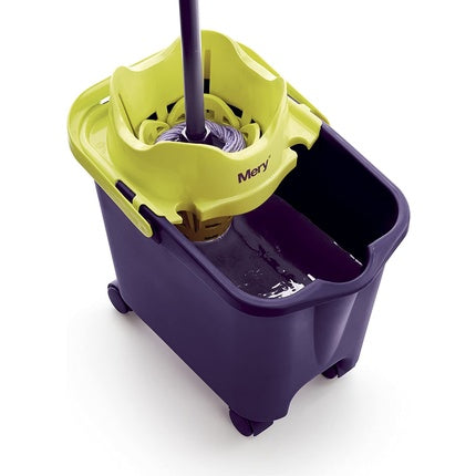 Mery 0336.09 Mop Bucket with Wheels 14 Litre Capacity - Assorted Colors (Red, Blue, Purple) Violet/Green