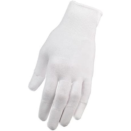 1 Pair Of Manicure Nylon Gloves Size M White