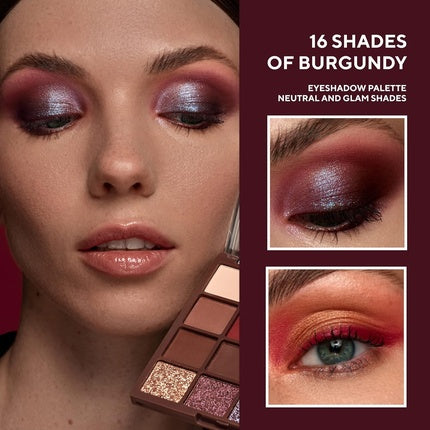 Lamel Eyeshadow Palette 16 Burgundy Shades No. 164 - Cruelty-Free