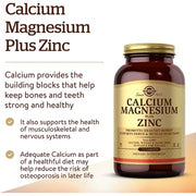 Solgar Calcium Magnesium Plus Zinc Tablets 250 Tablets - Supports Healthy Bones Teeth & Muscles and Nervous System - Vegan