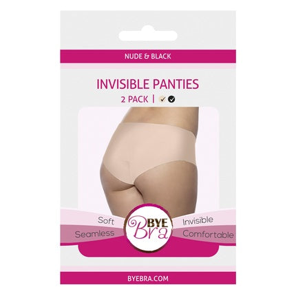 Bye Bra Invisible Hipster Nude Black 2pack Xl