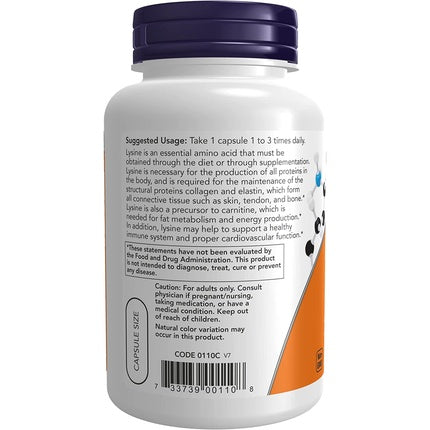 L-Lysine 500mg 100 Capsules