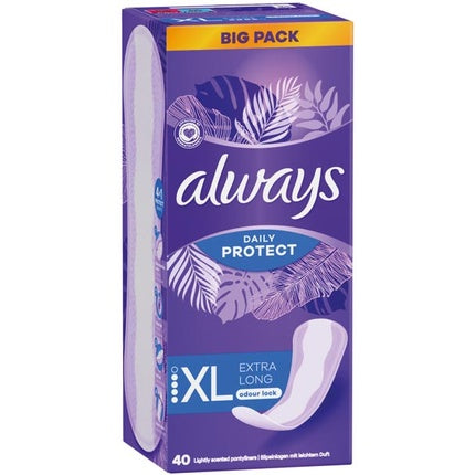 Always Always Daily Protect Extra Long Panty Liners 40 Count With Light Scent Big Pack
