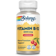 Solaray Vitamin B-12 2000mcg Natural Cherry Flavor Healthy Energy & Red Blood Cell Support 90 Lozenges