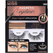 KISS Magnetic Lash Collection Eyeliner & Lash Kit 1 Pair of False Eyelashes and Magnetic Eyeliner Tempt