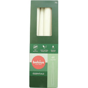 Bolsius Taper Candles Set Of 4 - 24.5x2.4 Cm, White, Top Quality
