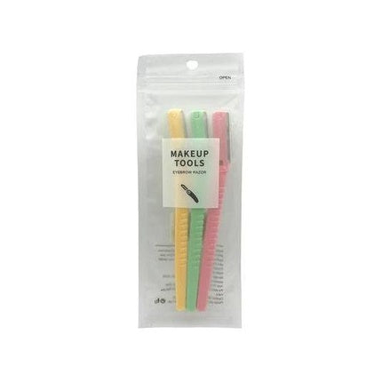 Dreamfix Single Blade Eyebrow Razor - 3 Pieces With Abs Plastic Handle