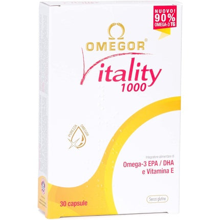 OMEGOR Vitality 1000 Capsules with Omega 3, EPA, DHA and Vitamin E 30 Capsules