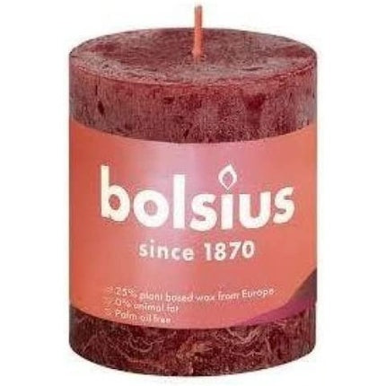 Bolsius Stompkaars Rust. Velvet Red 80x68mm