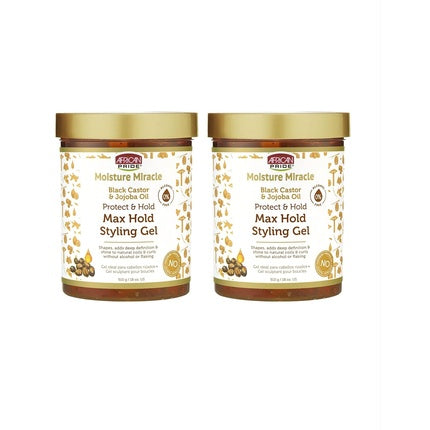 African Pride Moisture Miracle Max Hold Styling Gel with Black Castor Oil and Jojoba Oil 18 fl oz