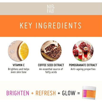 Nip + Fab Vitamin C Fix Brightening Pads for Face with Pomegranate and Coffee Seed Extract 60 Pads 80ml